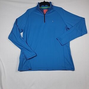 Tommy John 1/4‎ Zip Pullover Men's L Blue Stretch Long Sleeve Sweatshirt